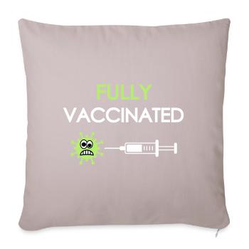 Fully vaccinated, covid, fully vaccinated - Sofa pillow with filling 45cm x 45cm - light taupe - Front