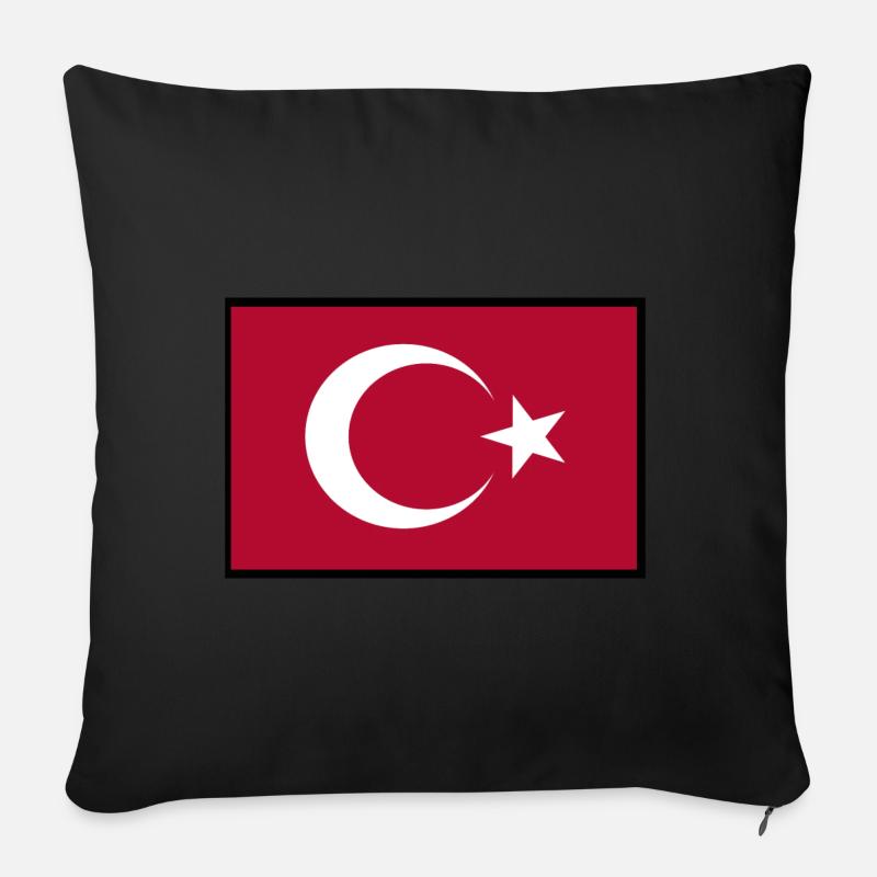 Türk Bayragi - Sofakissen mit Füllung 45 x 45 cm - Schwarz
