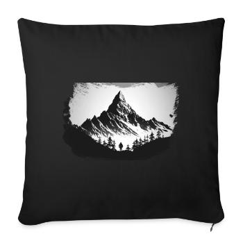 Mountain Calling 5 - Sofa pillow with filling 45cm x 45cm - black - Front