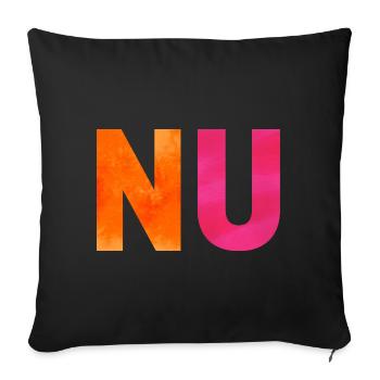 MOMENT. One shirt, one word. - Sofa pillow with filling 45cm x 45cm - black - Front