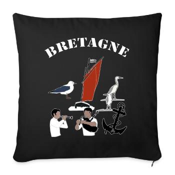 bretagne symboles - Coussin et housse de 45 x 45 cm - noir - Devant