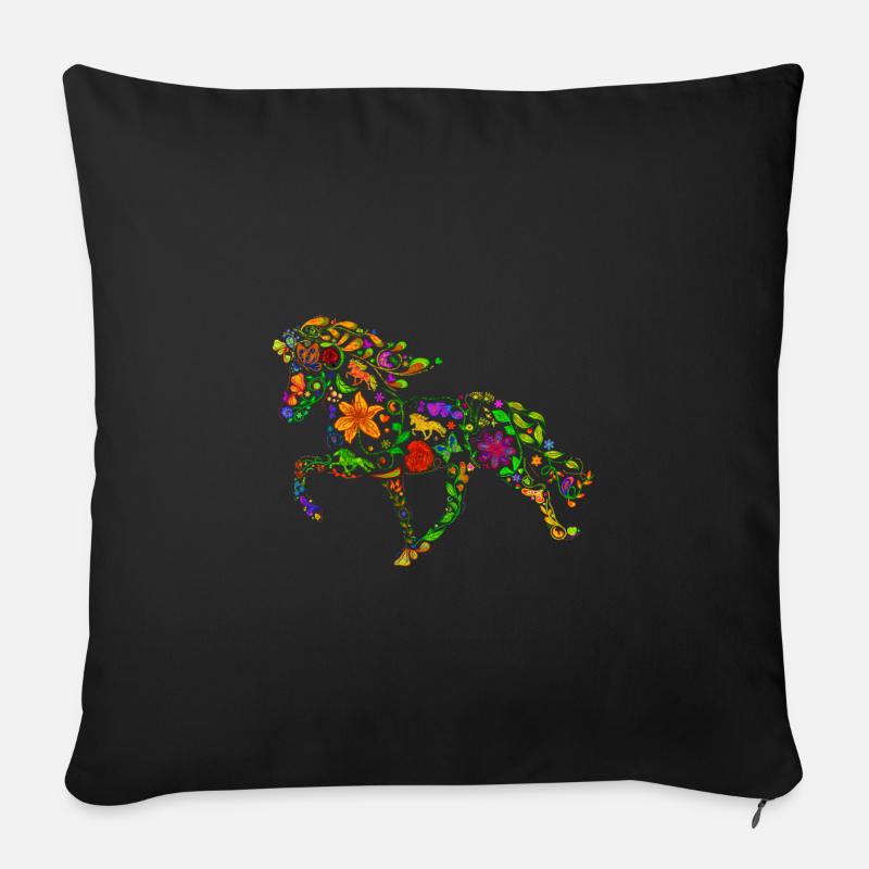 Couleur de la fleur d’Isi - Coussin et housse de 45 x 45 cm - noir