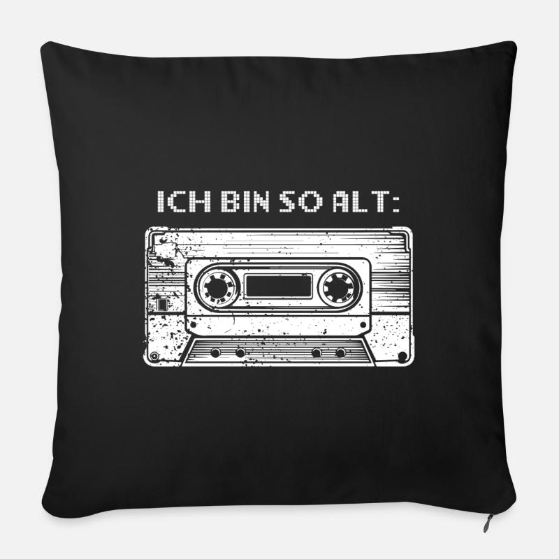 I’m So Old - Cassette - Lumineux - Coussin et housse de 45 x 45 cm - noir