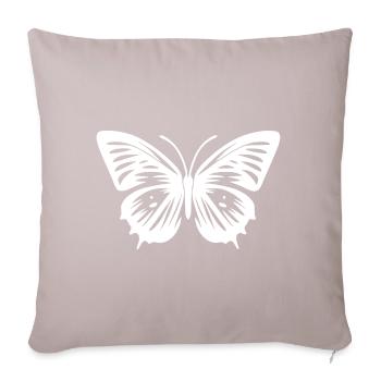 Schmetterling - Sofakissen mit Füllung 45 x 45 cm - helles Taupe - Vorne