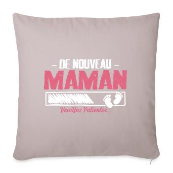 Femme Maman Cadeau Nouvelle Naissance Future - Coussin et housse de 45 x 45 cm - taupe clair - Devant
