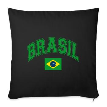 Drapeau du Brésil - Coussin et housse de 45 x 45 cm - noir - Devant