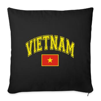 Drapeau du Vietnam - Coussin et housse de 45 x 45 cm - noir - Devant