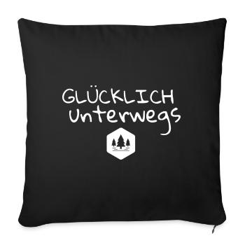 Glücklich unterwegs - Sofakissen mit Füllung 45 x 45 cm - Schwarz - Vorne