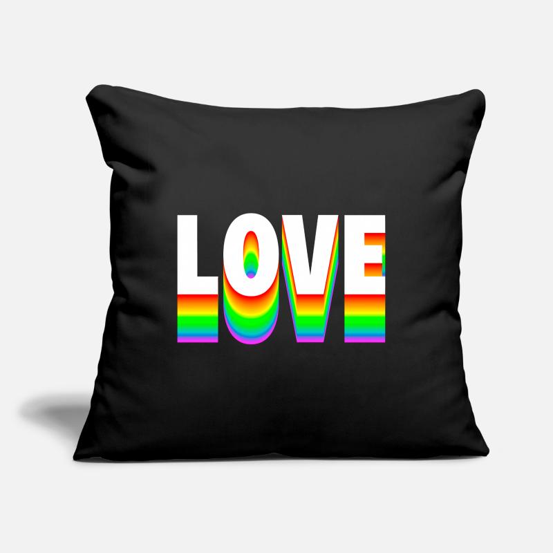 Love Text Regenbogen Sofakissen mit Füllung 45 x 45 cm