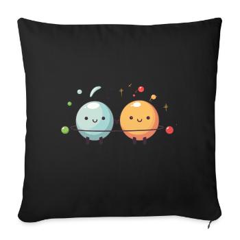 Cute Marbles - Sofa pillow with filling 45cm x 45cm - black - Front