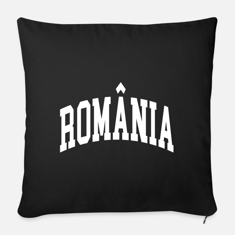 Roumanie - Coussin et housse de 45 x 45 cm - noir