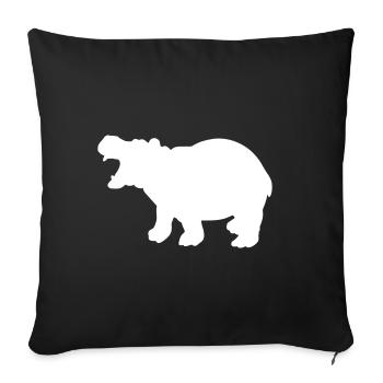 Nilpferd Silhouette Hippo - Sofakissen mit Füllung 45 x 45 cm - Schwarz - Vorne