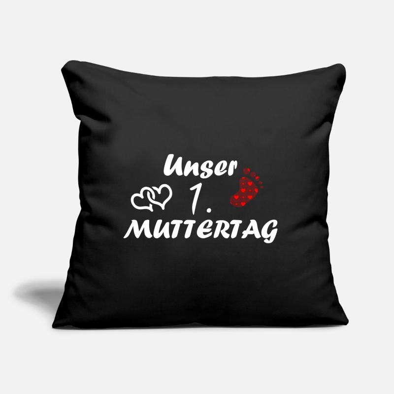 Der erster Muttertag Text mit Herzen und Muster Sofakissen mit Füllung 45 x 45 cm
