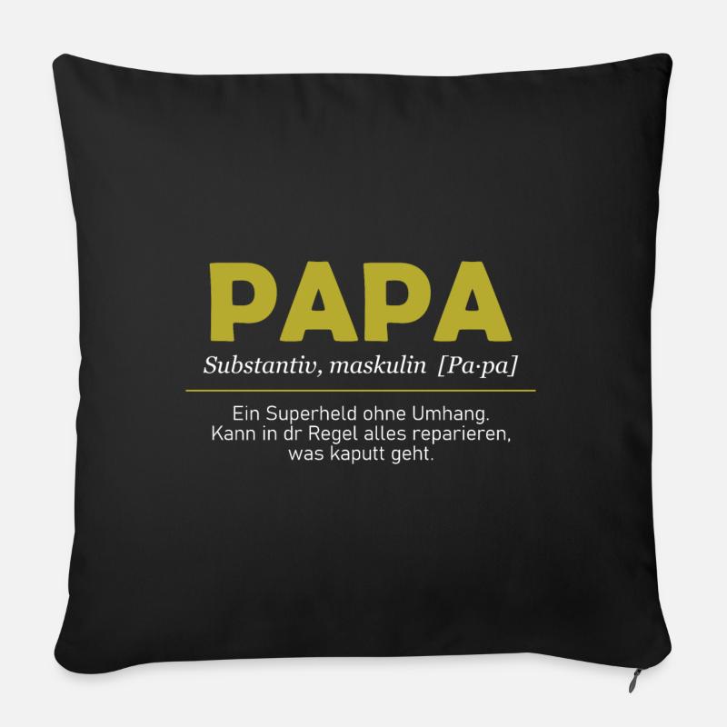 Papa Superheld Duden - Sofakissen mit Füllung 45 x 45 cm - Schwarz