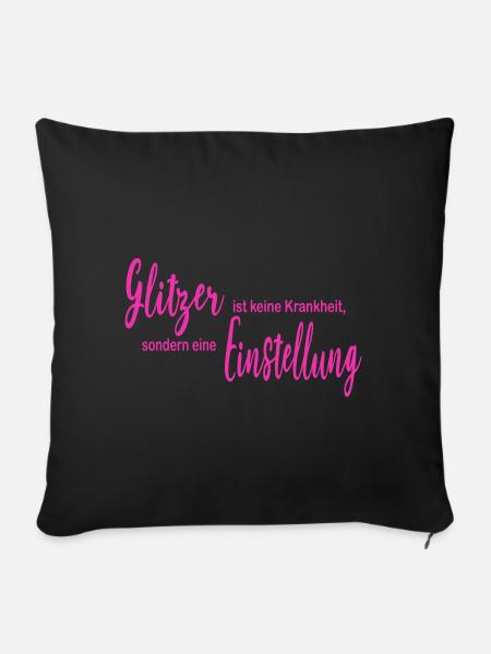 Glitzer - Sofakissen mit Füllung 45 x 45 cm - Schwarz