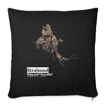 Pastels de base Stralsund - Coussin et housse de 45 x 45 cm - noir - Devant