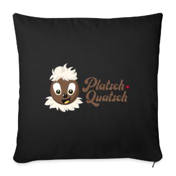 Pittiplatsch PlatschQuatsch braun 2024 - Sofakissen mit Füllung 45 x 45 cm - Schwarz - Vorne