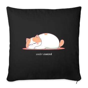 Cat under control Kawaii feline - Sofa pillow with filling 45cm x 45cm - black - Front