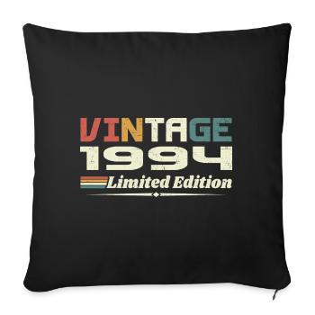 Vintage 1994 Cadeau 1994 Anniversaire 1994 Retro - Coussin et housse de 45 x 45 cm - noir - Devant