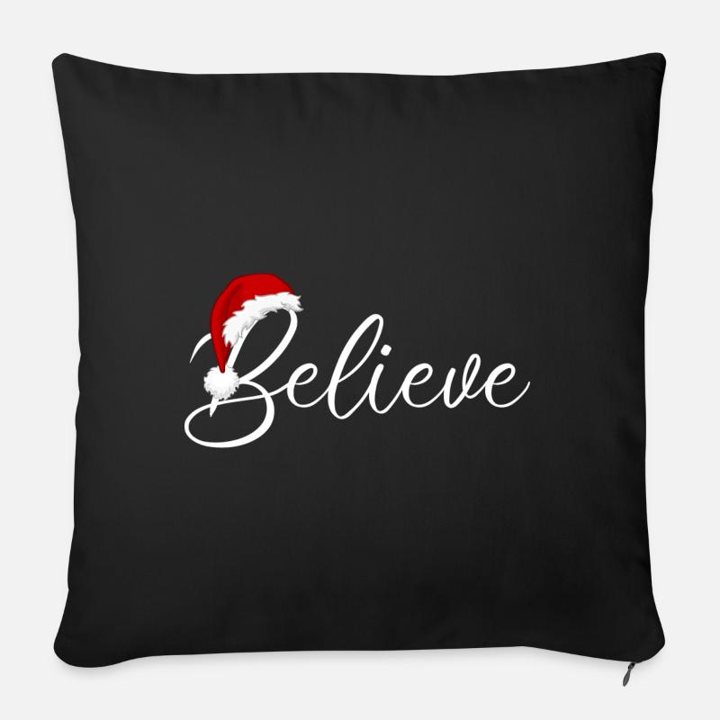 Glaube Weihnachtspullover - Sofakissen mit Füllung 45 x 45 cm - Schwarz