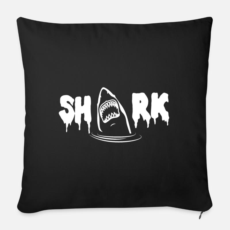 Shark - Sofa pillow with filling 45cm x 45cm - black