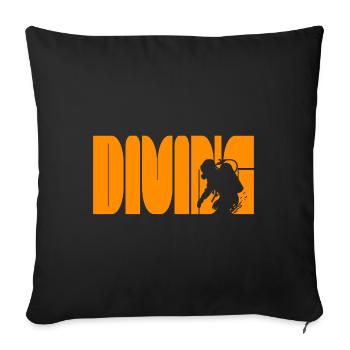 Diving Diver Scuba Diving School Association - Sofa pillow with filling 45cm x 45cm - black - Front