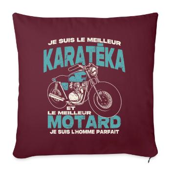 Le meilleur karatéka et le meilleur motard - Coussin et housse de 45 x 45 cm - bordeaux - Devant