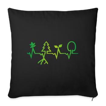 Nature Heartbeat - Sofa pillow with filling 45cm x 45cm - black - Front