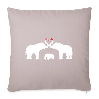 Protecteurs Elephant Parents Mama Papa Elephants - Coussin et housse de 45 x 45 cm - taupe clair - Devant