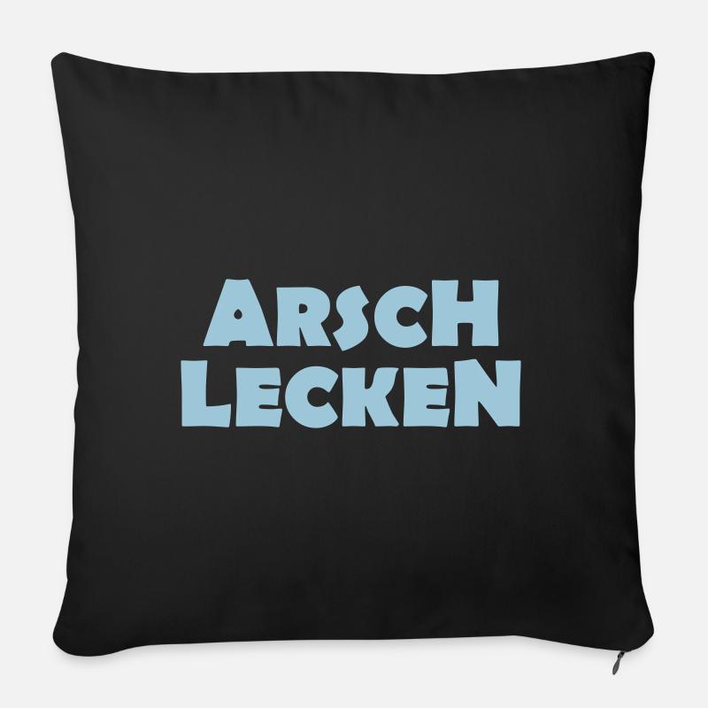 ASS LICKING - Sofa pillow with filling 45cm x 45cm - black