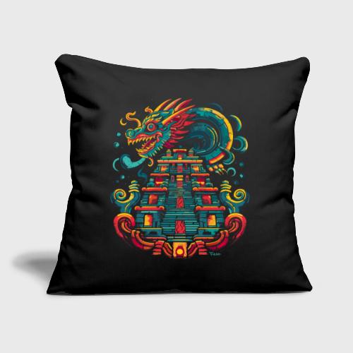 Quetzalcoatl - Serpent à plumes - Coussin et housse de 45 x 45 cm