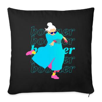 Boomer woman hip-hop - Sofa pillow with filling 45cm x 45cm - black - Front