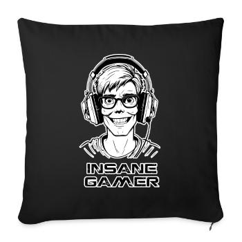 Verrückter Gamer - Sofakissen mit Füllung 45 x 45 cm - Schwarz - Vorne