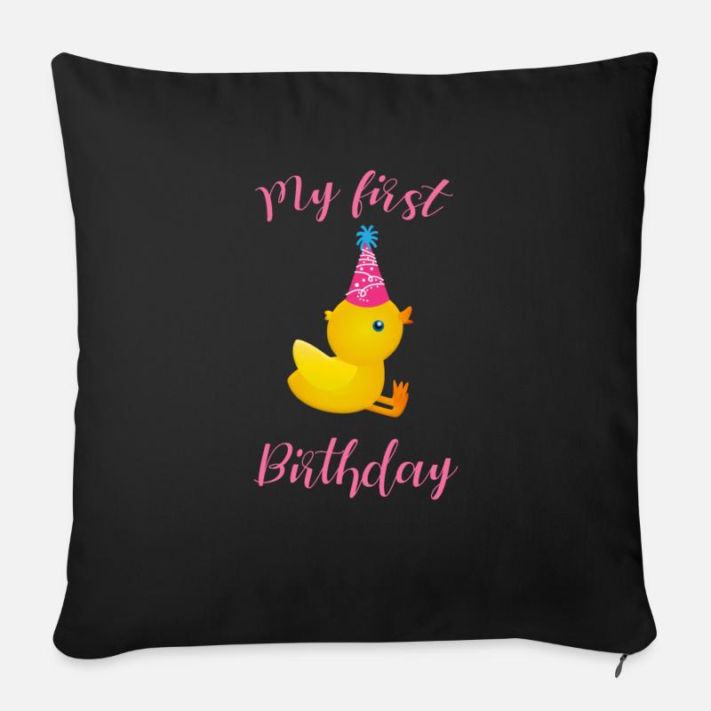 Mon premier anniversaire - Coussin et housse de 45 x 45 cm - noir