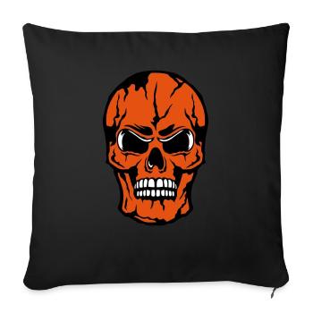 Todeskopf crane halloween - Sofakissen mit Füllung 45 x 45 cm - Schwarz - Vorne