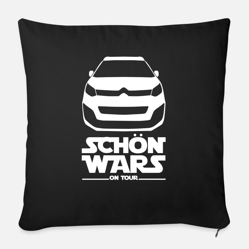 SCHÖN WARS - Camper Van Geschenk - Sofakissen mit Füllung 45 x 45 cm - Schwarz