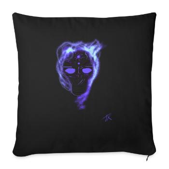 Wolf's head in violet - Sofa pillow with filling 45cm x 45cm - black - Front