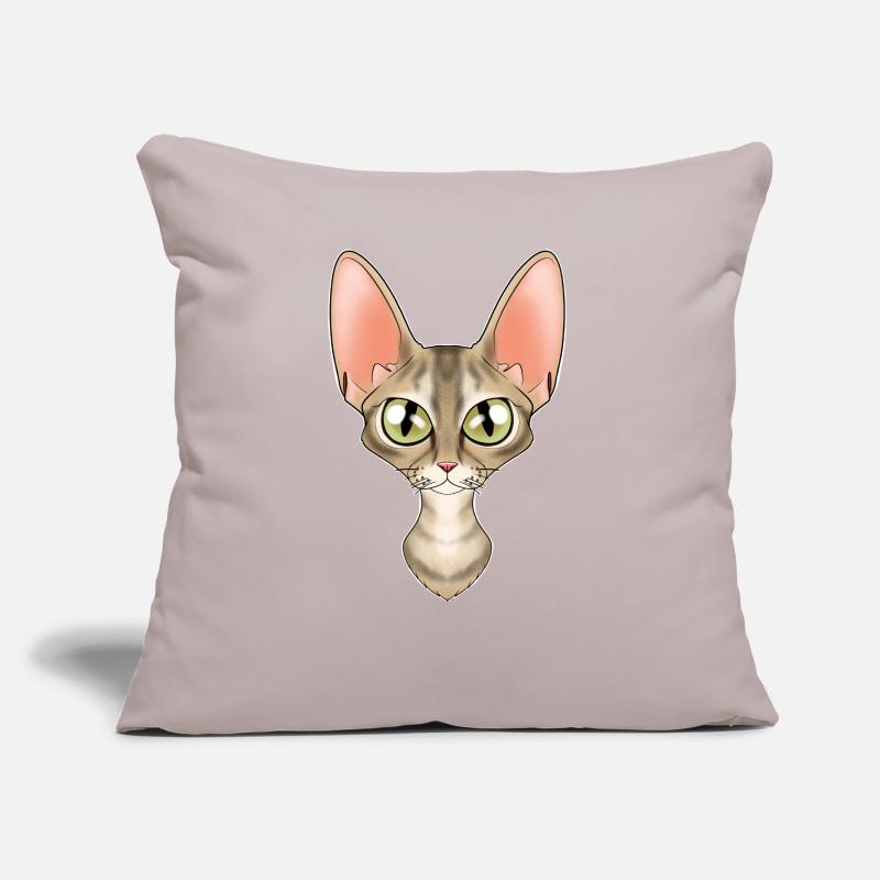 Cat Lover I Cat Face I Devon Rex Cat Sofa pillow with filling 45cm x 45cm