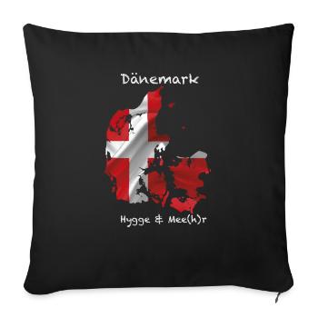 Dänemark Hygge & Mee(h)r Flagge Stoff - Sofakissen mit Füllung 45 x 45 cm - Schwarz - Vorne