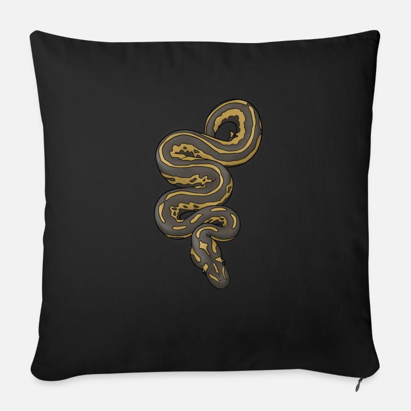 Python/Schlange - Sofakissen mit Füllung 45 x 45 cm - Schwarz