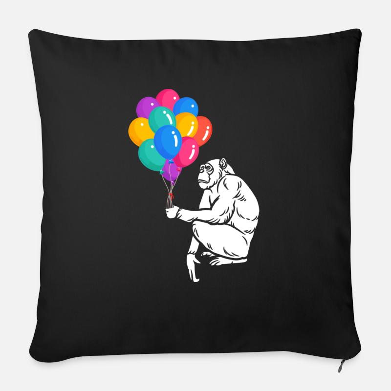 Schimpansenballons - Sofakissen mit Füllung 45 x 45 cm - Schwarz