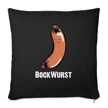 Bockwurst, Augsburger, Knackwurst oder Brühwurst - Sofakissen mit Füllung 45 x 45 cm - Schwarz - Vorne