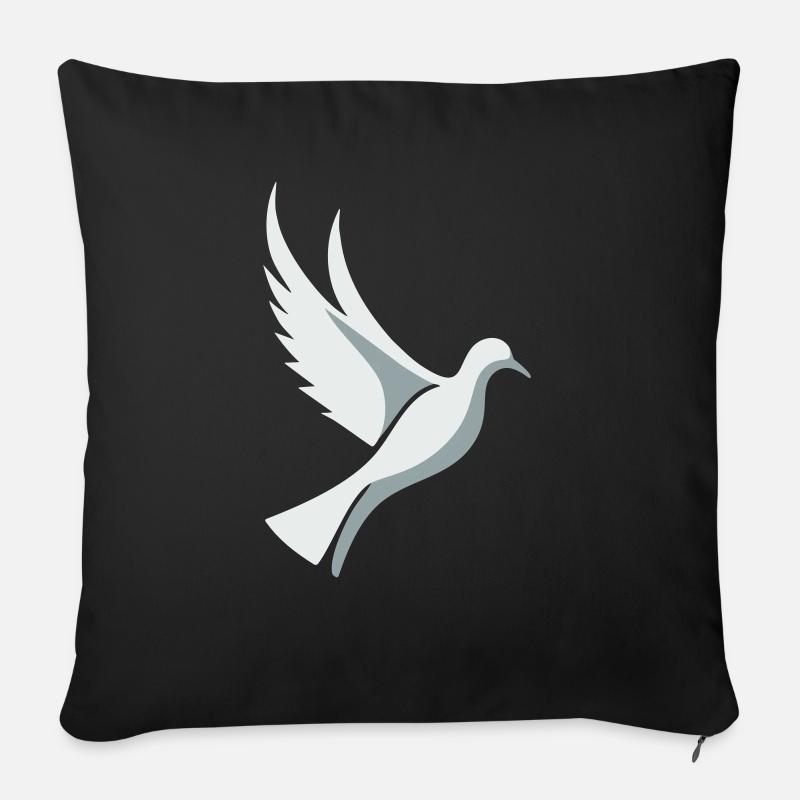 Colombe de la paix - Coussin et housse de 45 x 45 cm - noir