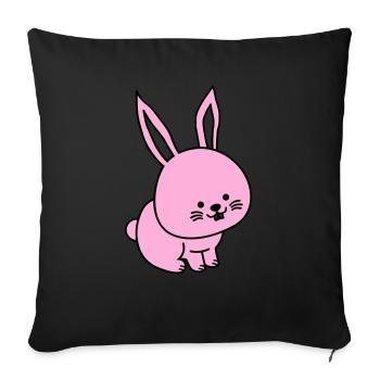 hare - Sofa pillow with filling 45cm x 45cm - black - Front