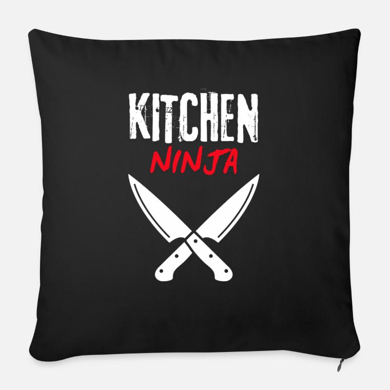 Kitchen Ninja – Meister der Klingen - Sofakissen mit Füllung 45 x 45 cm - Schwarz