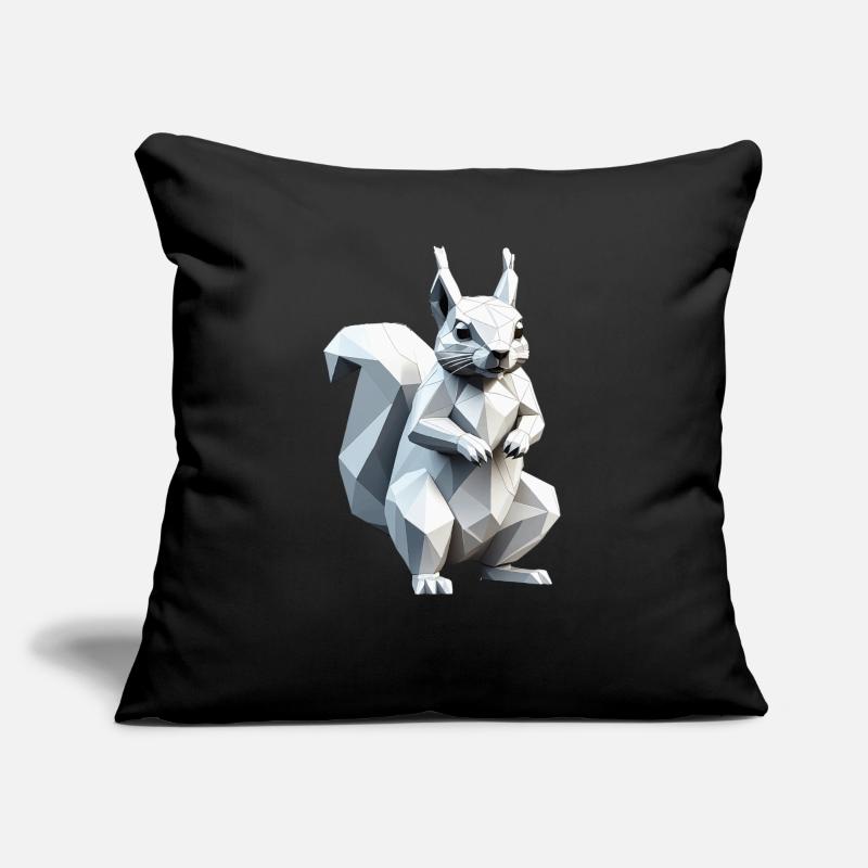 Écureuil - Mignon design de polygone bas Coussin et housse de 45 x 45 cm