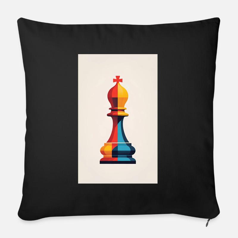 Schach | Schachfigur | Schachspieler - Sofakissen mit Füllung 45 x 45 cm - Schwarz