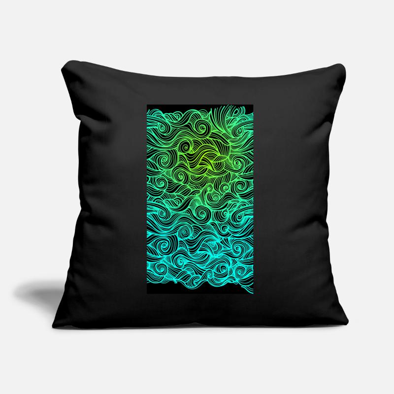 Psychedelic swirl geometric wave pattern Sofa pillow with filling 45cm x 45cm