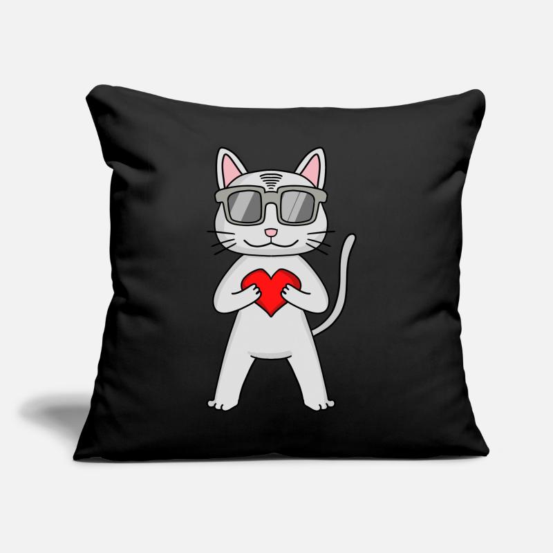 Devon Rex avec lunettes de soleil et cœur Coussin et housse de 45 x 45 cm