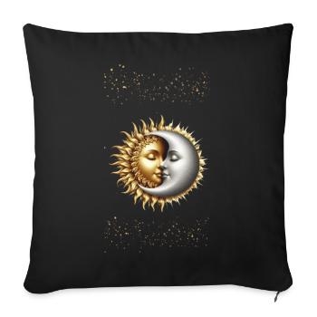Soleil Lune Amour - Coussin et housse de 45 x 45 cm - noir - Devant